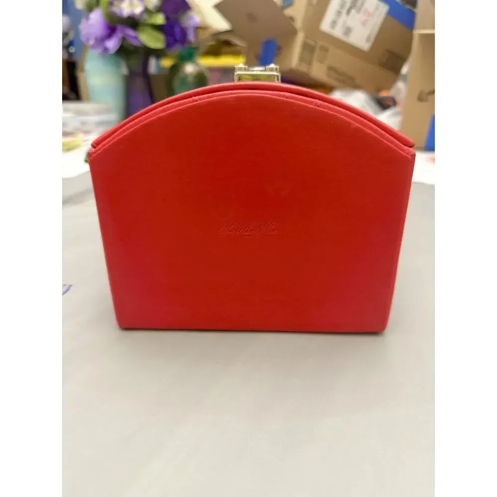 Morelle & Co. Laura Red Leather 3-Tier Jewelry Box With Mirror